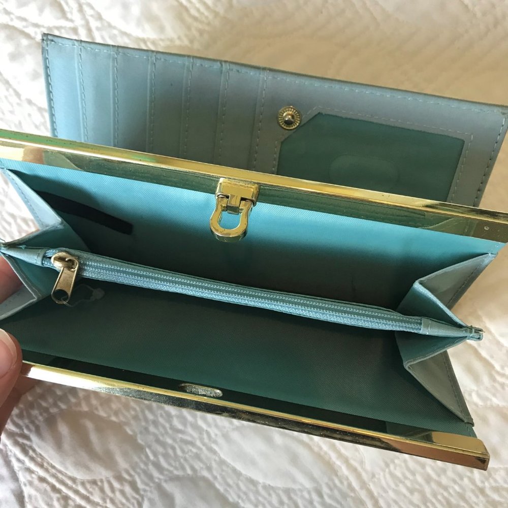Blue and White Striped Flamingo Wallet - Picture 3 of 4
